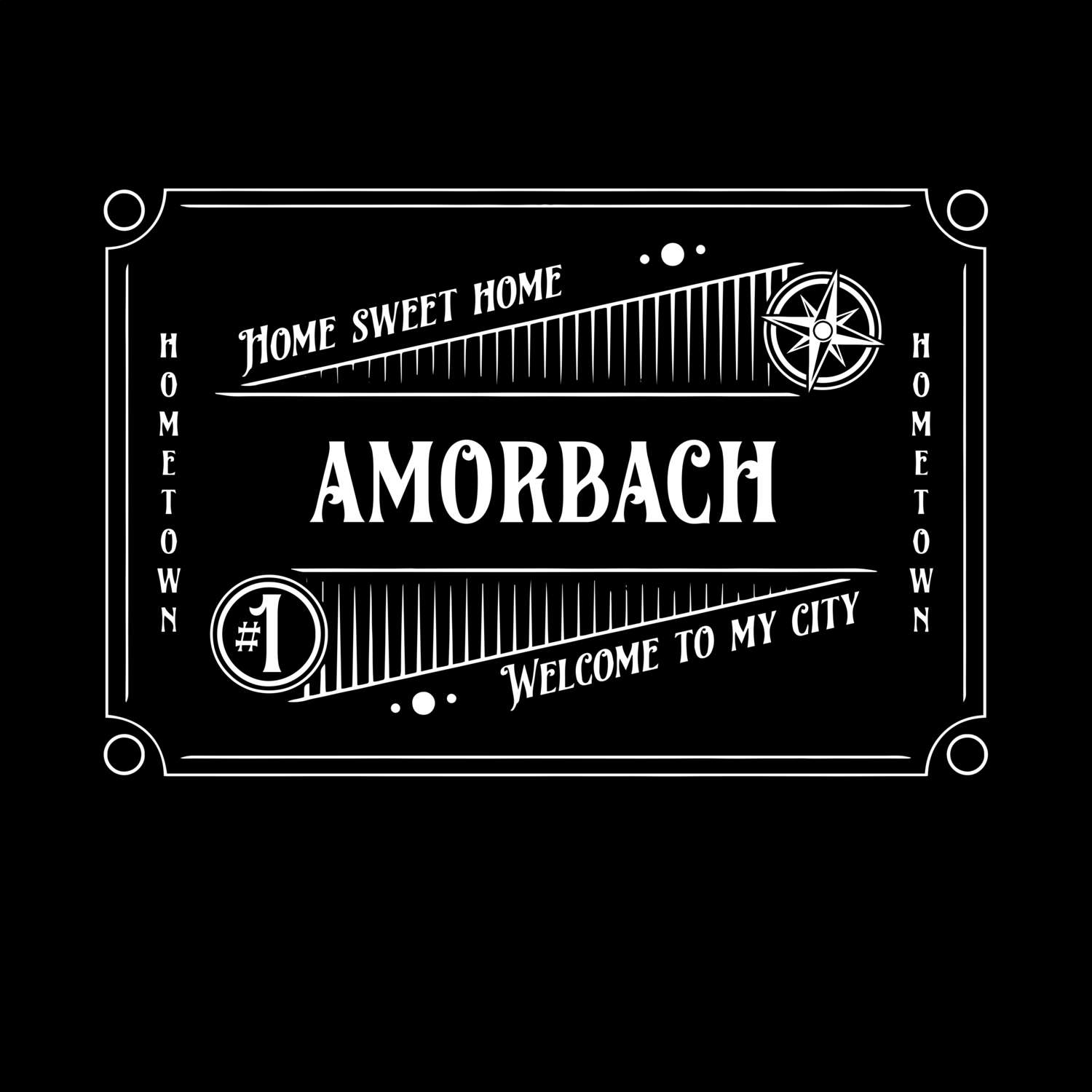 T-Shirt »Rockabilly« für den Ort »Amorbach«