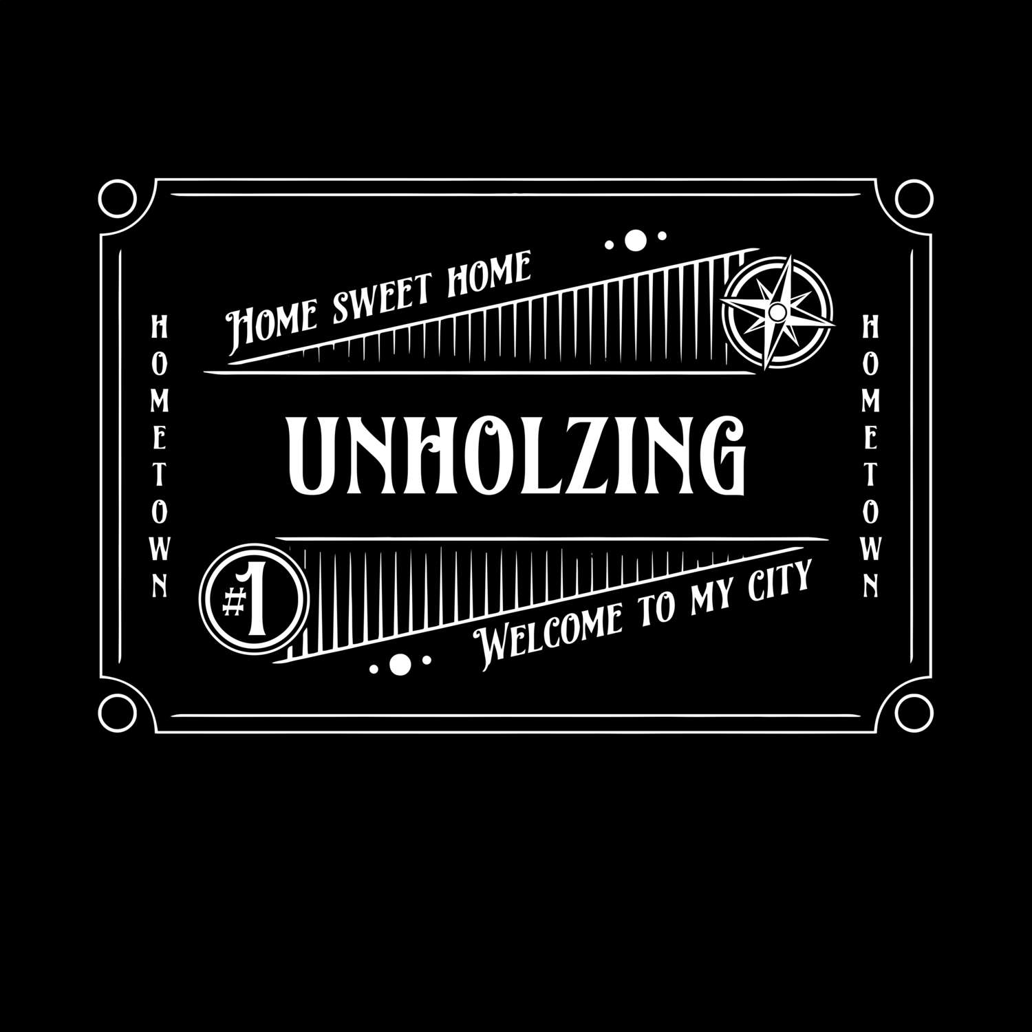 T-Shirt »Rockabilly« für den Ort »Unholzing«