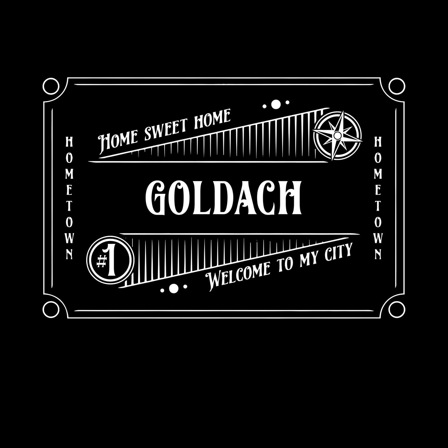 T-Shirt »Rockabilly« für den Ort »Goldach«