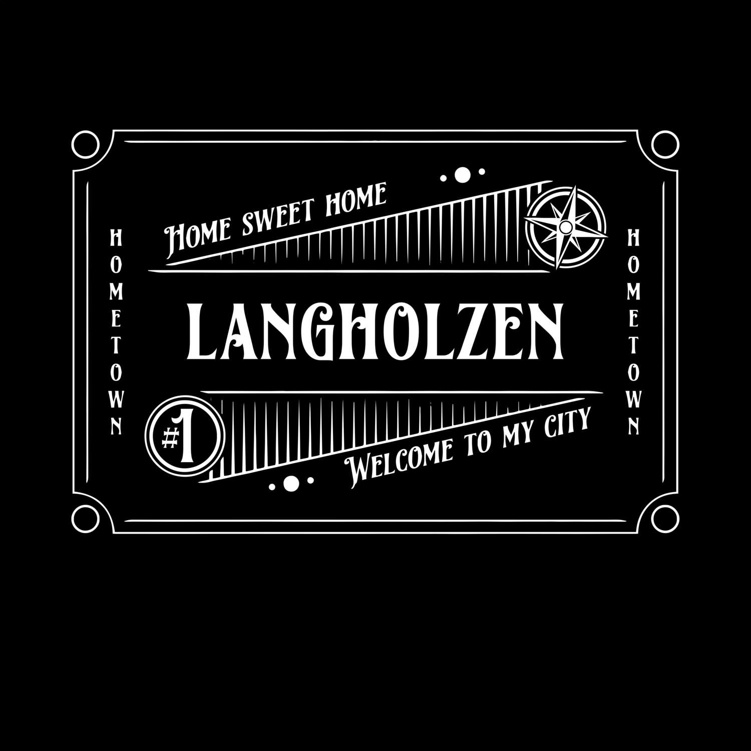 T-Shirt »Rockabilly« für den Ort »Langholzen«