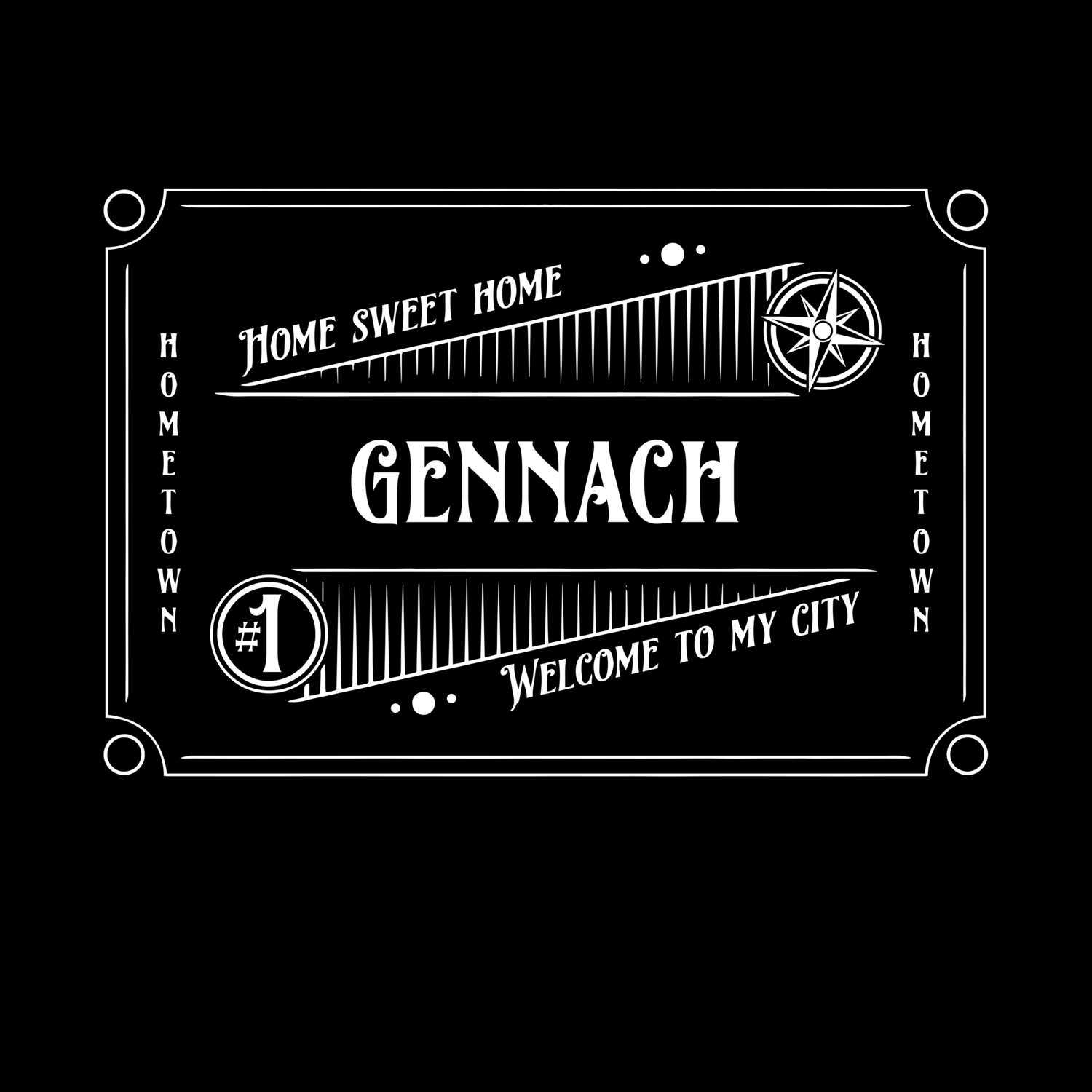 T-Shirt »Rockabilly« für den Ort »Gennach«