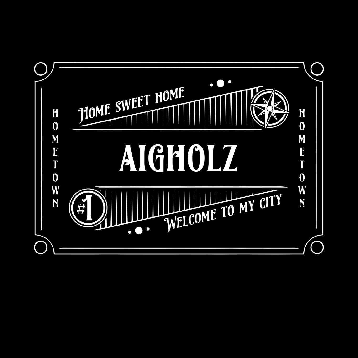 T-Shirt »Rockabilly« für den Ort »Aigholz«