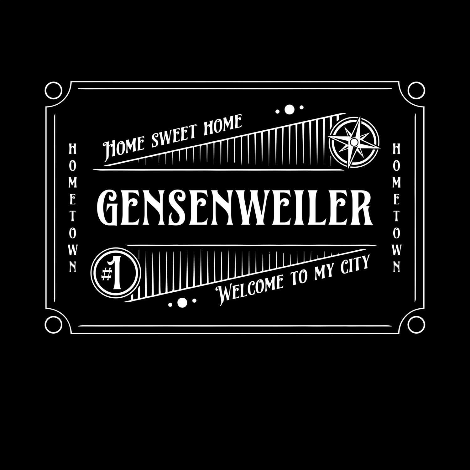 T-Shirt »Rockabilly« für den Ort »Gensenweiler«