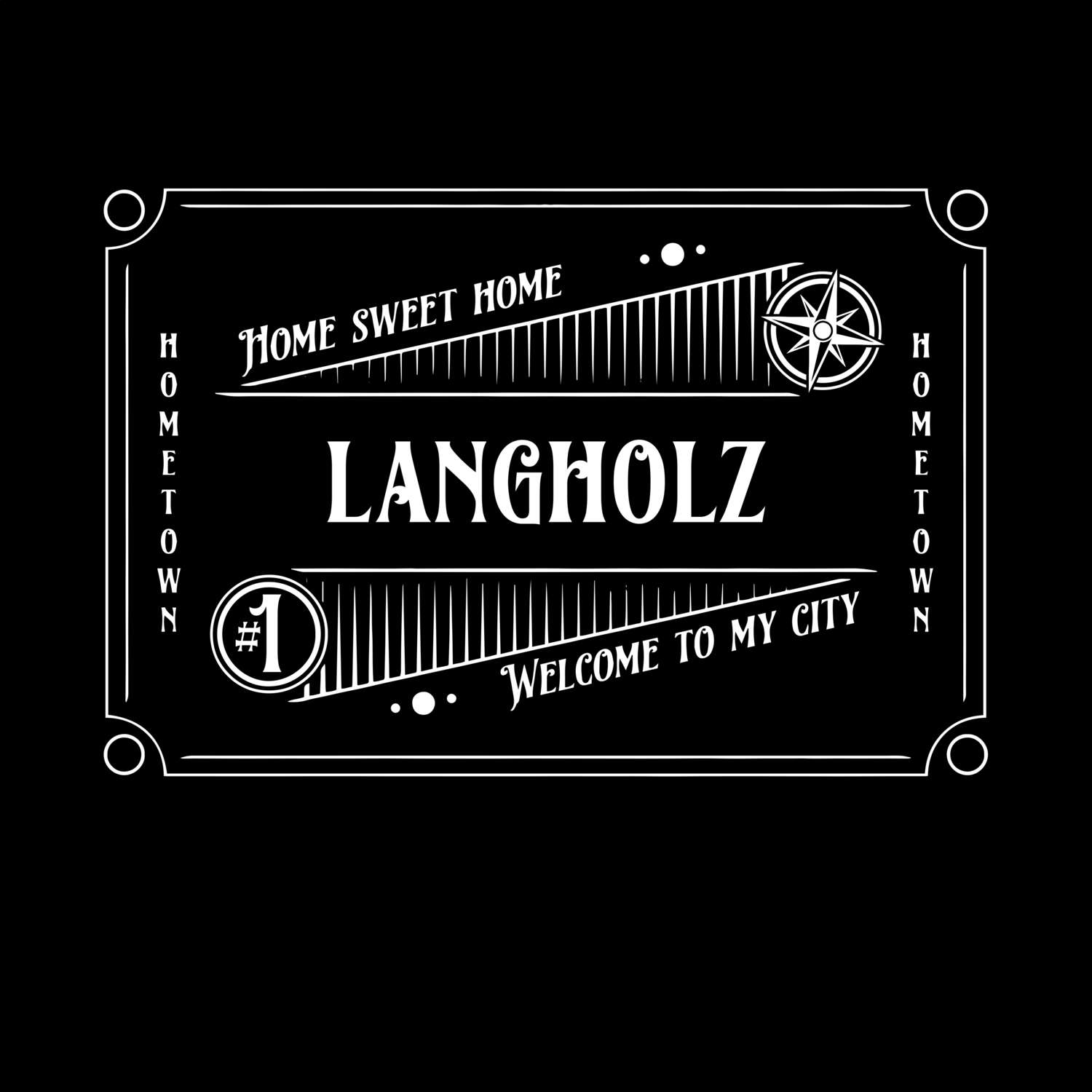 T-Shirt »Rockabilly« für den Ort »Langholz«