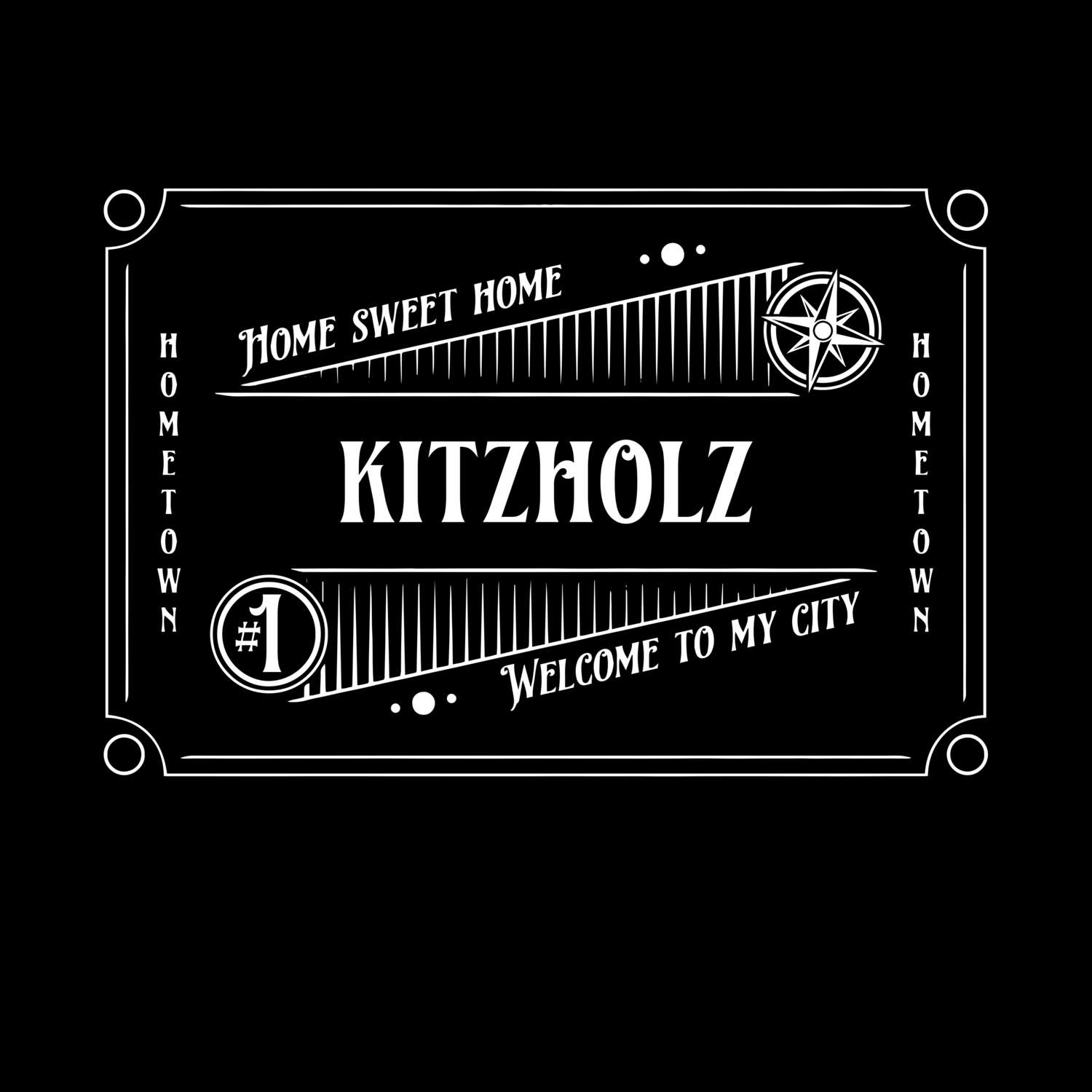 T-Shirt »Rockabilly« für den Ort »Kitzholz«